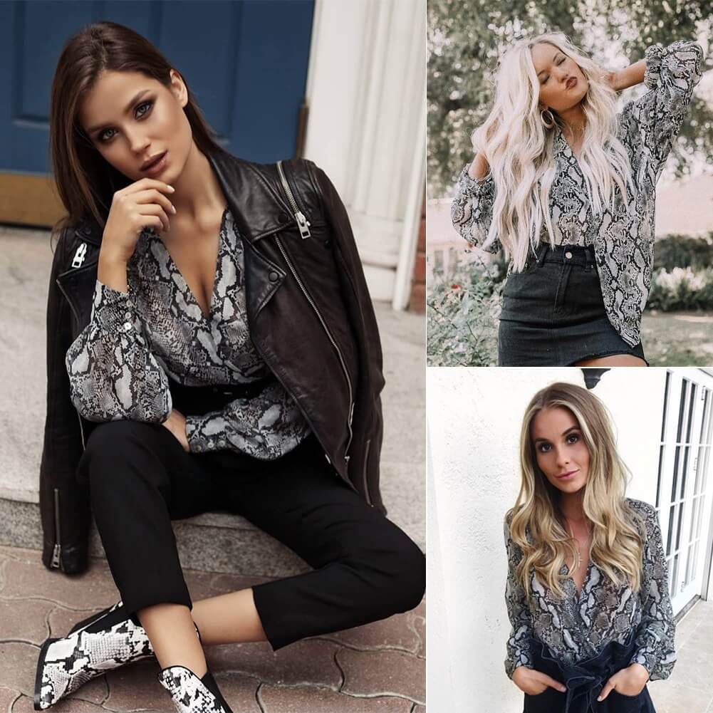 Bluza gri, animal print, Janin C11