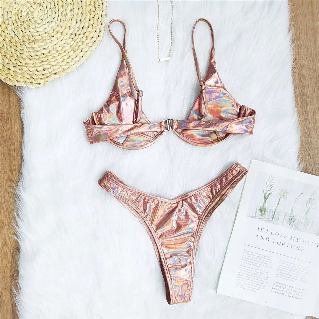 Costum de baie 2 piese, auriu, Nancy C39