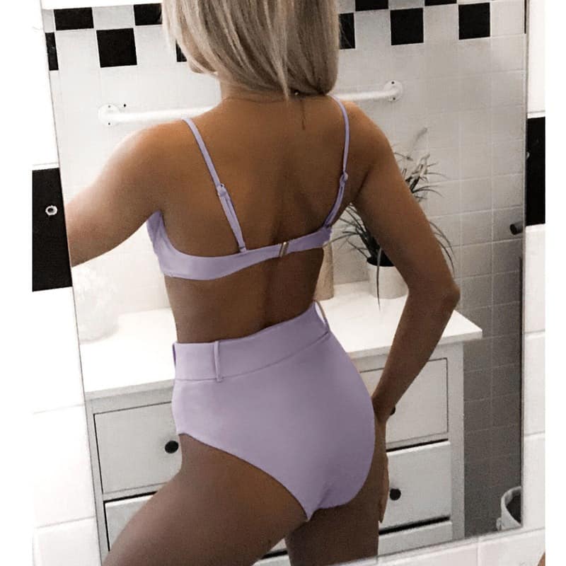 Costum de baie 2 piese, mov, Karlotte C39 OUT