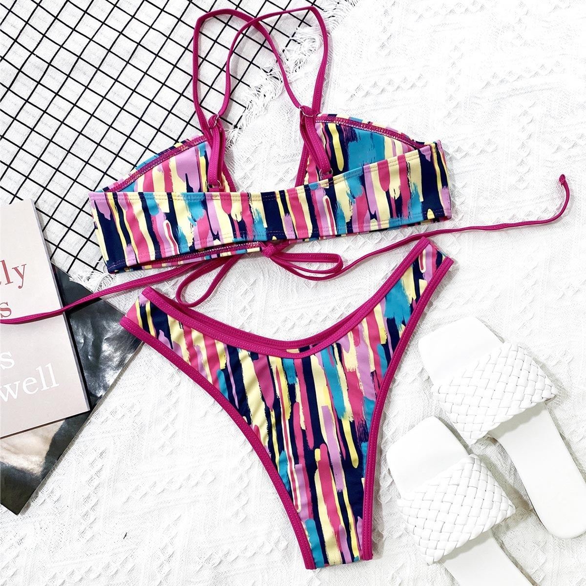 Costum de baie 2 piese, multicolor, Lydia C58