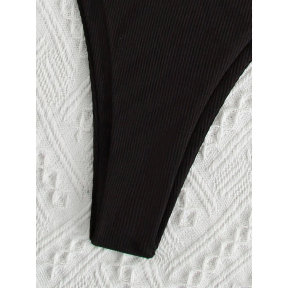 Costum de baie 2 piese, negru, animal print, Herta C31