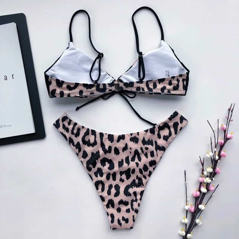 Costum de baie 2 piese, negru, animal print, Katherine OUT