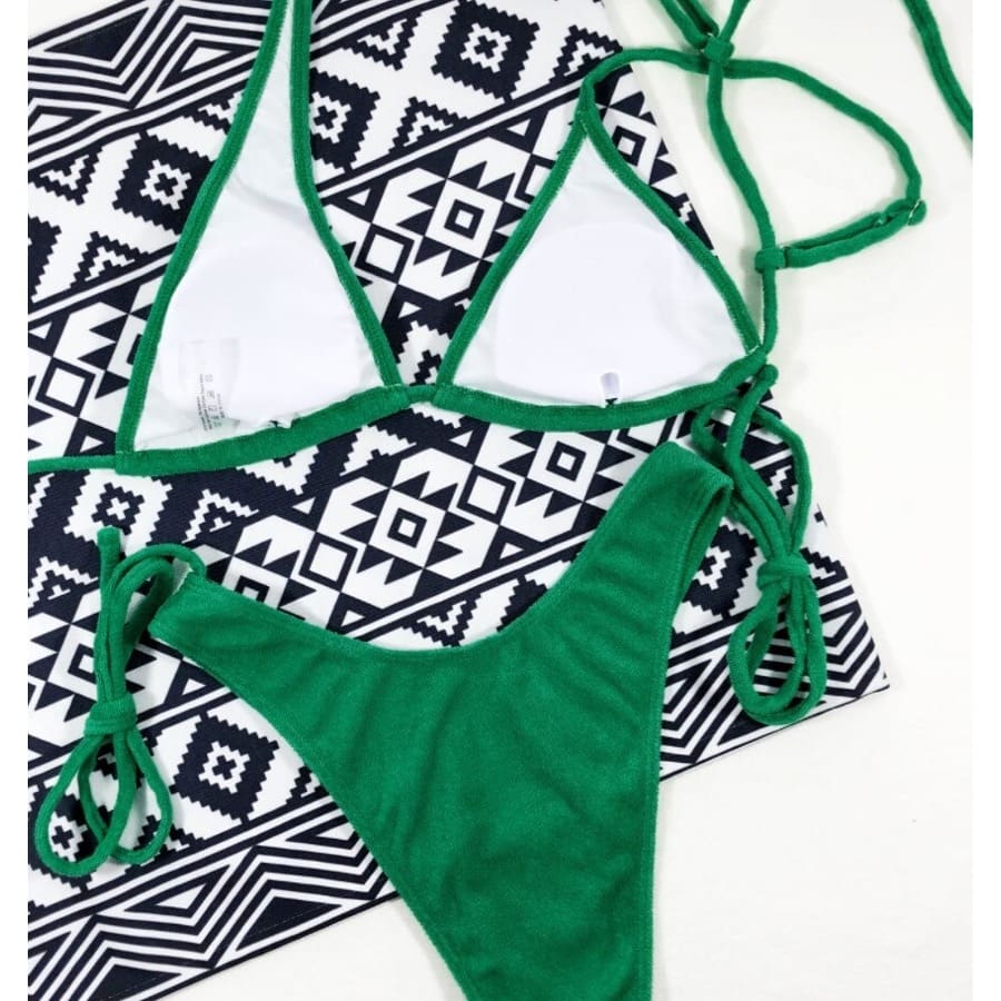 Costum de baie 2 piese, verde, Daisy C30