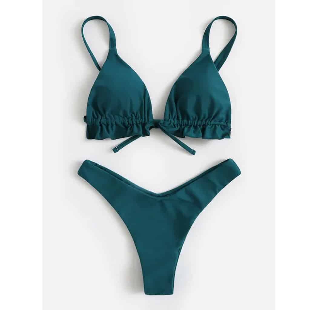 Costum de baie 2 piese, verde, Kitte