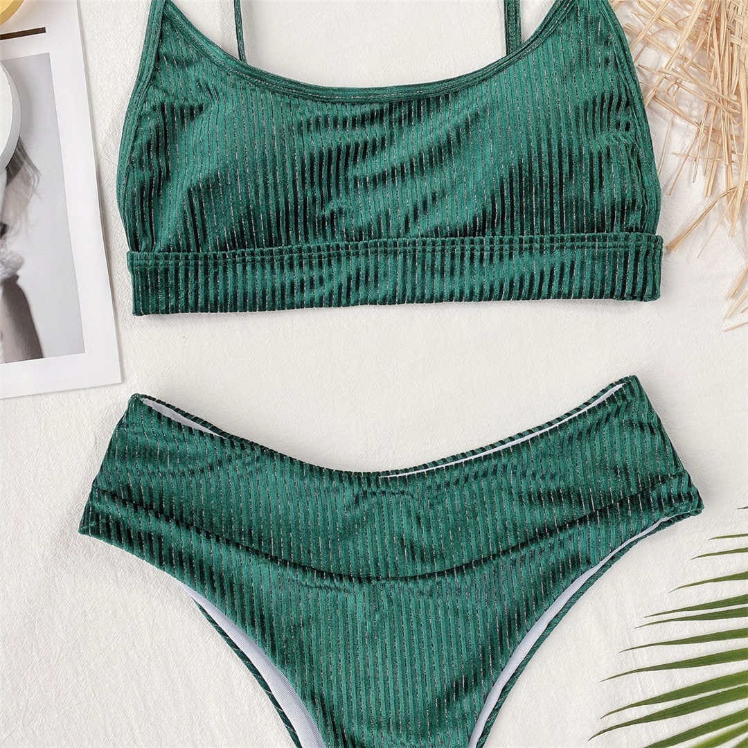 Costum de baie 2 piese, verde, Lesley C32