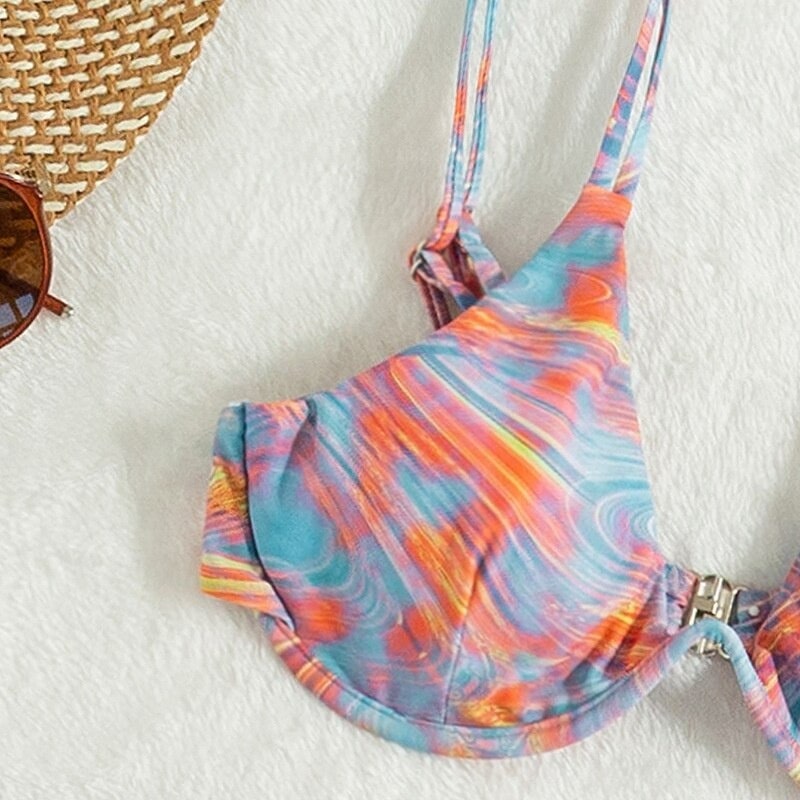 Costum de baie 3 piese, multicolor, Deana C37