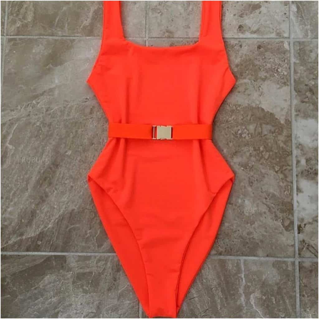 Costum de baie intreg, portocaliu, Emelin
