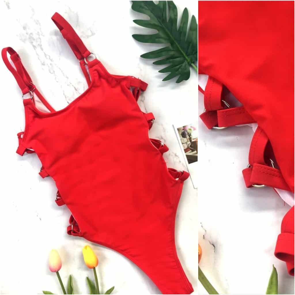 Costum de baie intreg, rosu, Eulalia C46