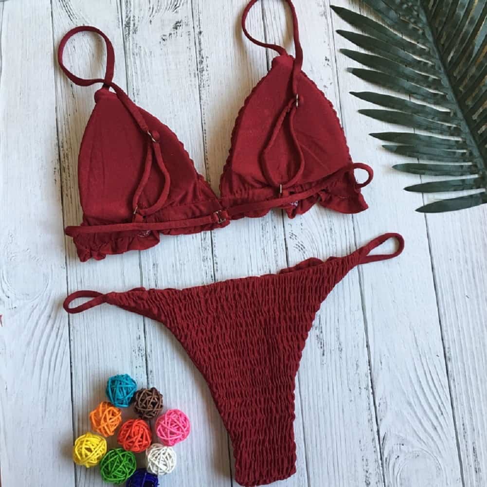 Costum de baie 2 piese, visiniu, Glory