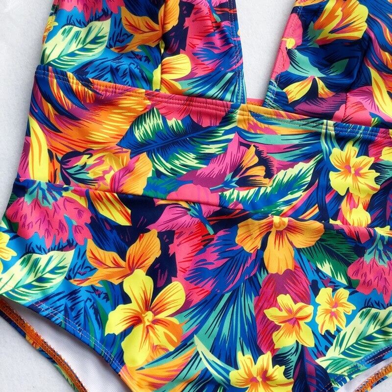 Costum de baie intreg, cu flori, multicolor, Junitta C42