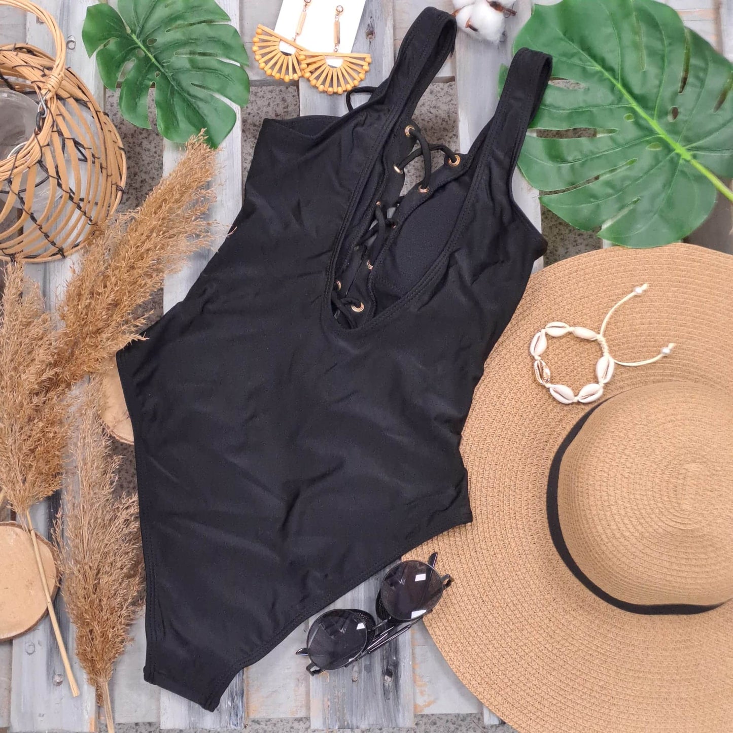 Costum de baie intreg, negru, Elfrida C37