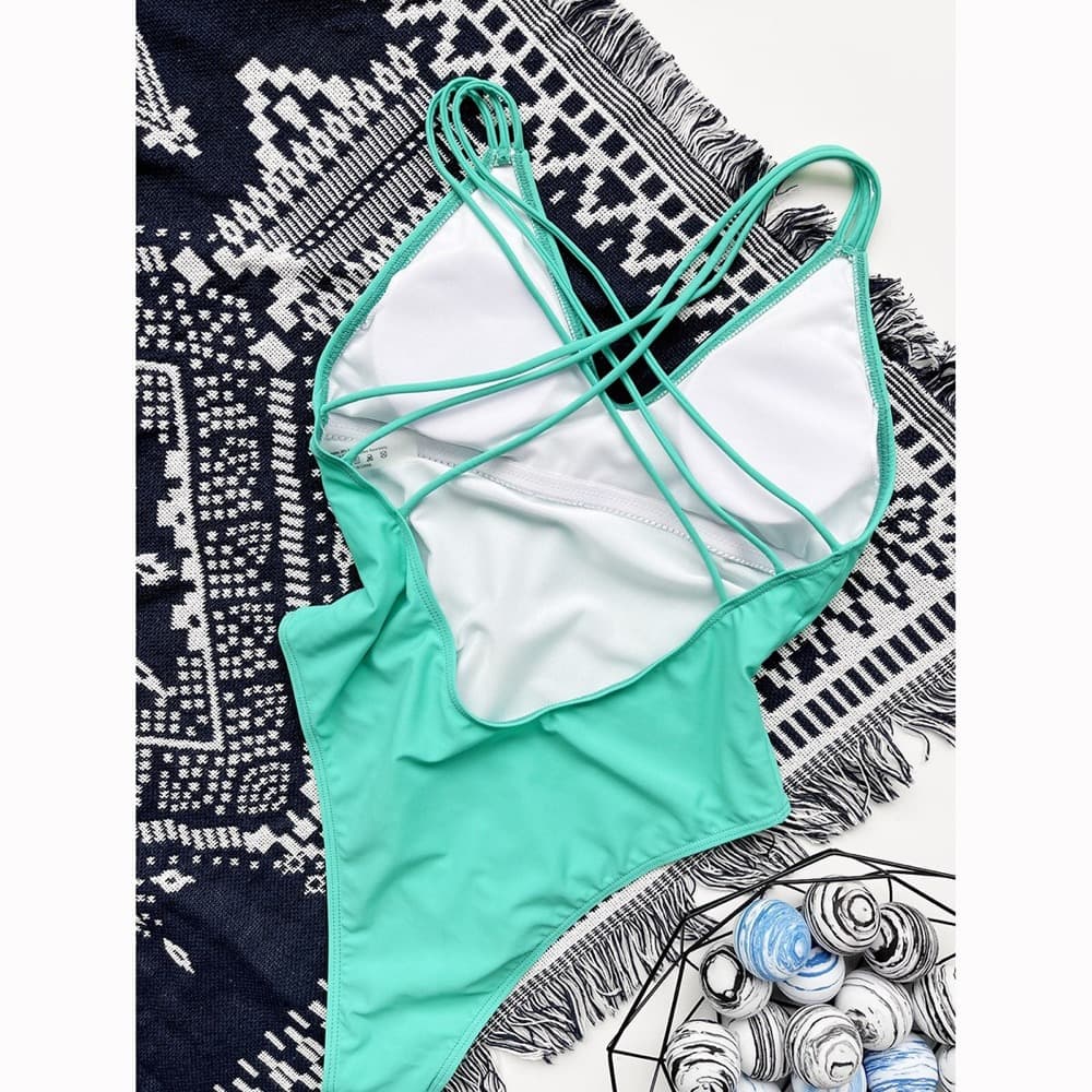 Costum de baie intreg, turquoise, Clara C41
