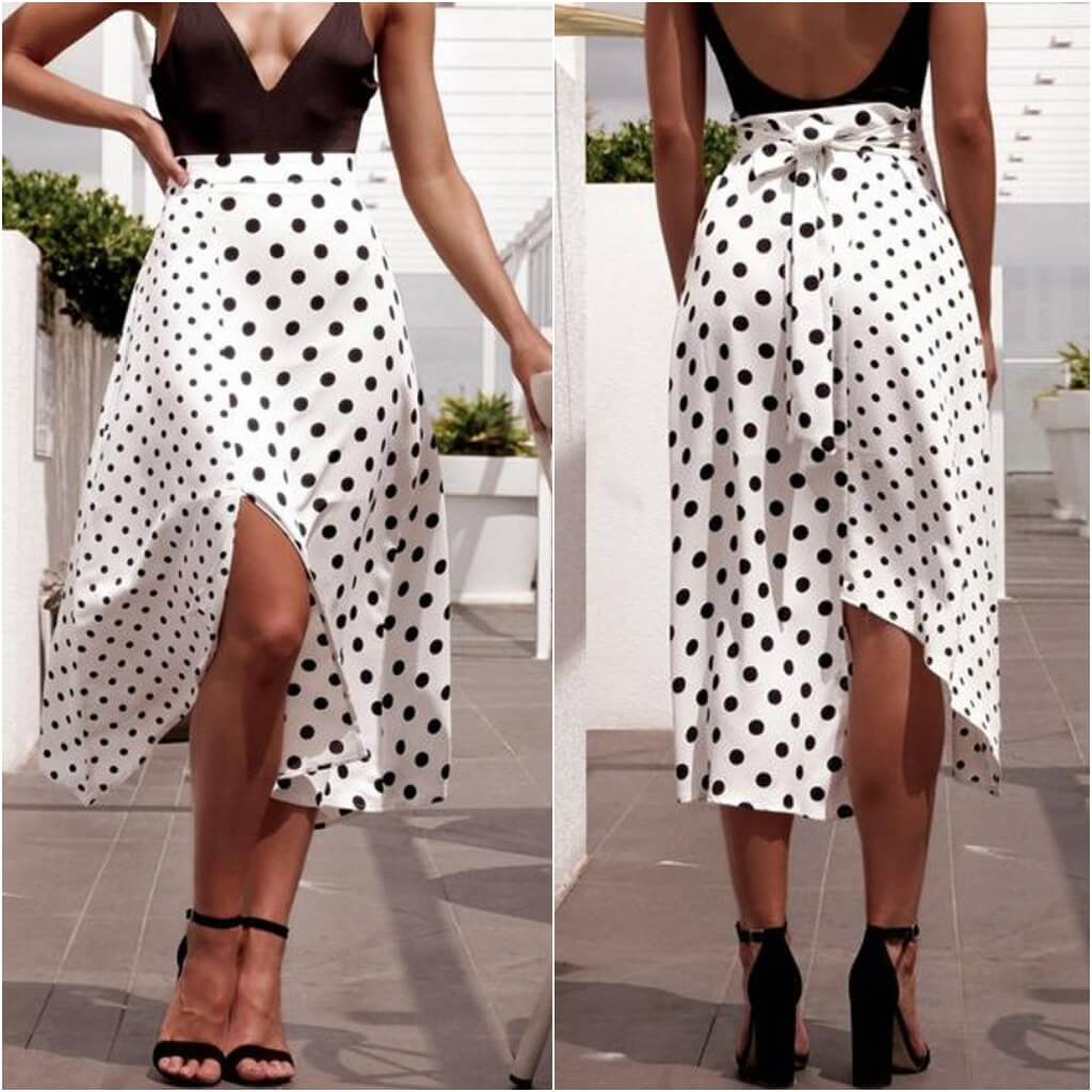 Fusta alba, cu buline negre, Ivon C19