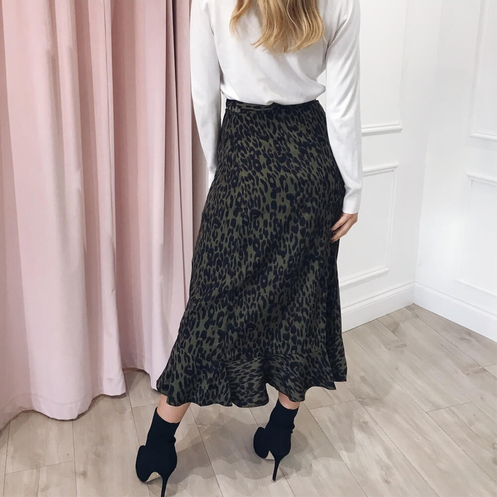 Fusta verde, animal print, Ivona C19