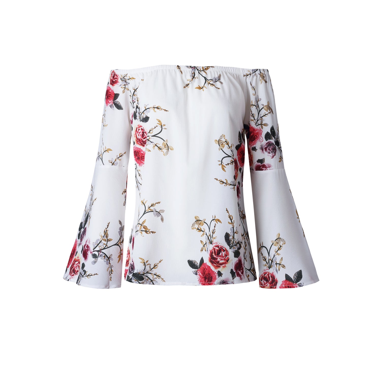 Bluza alba, imprimeu floral, Ady C10