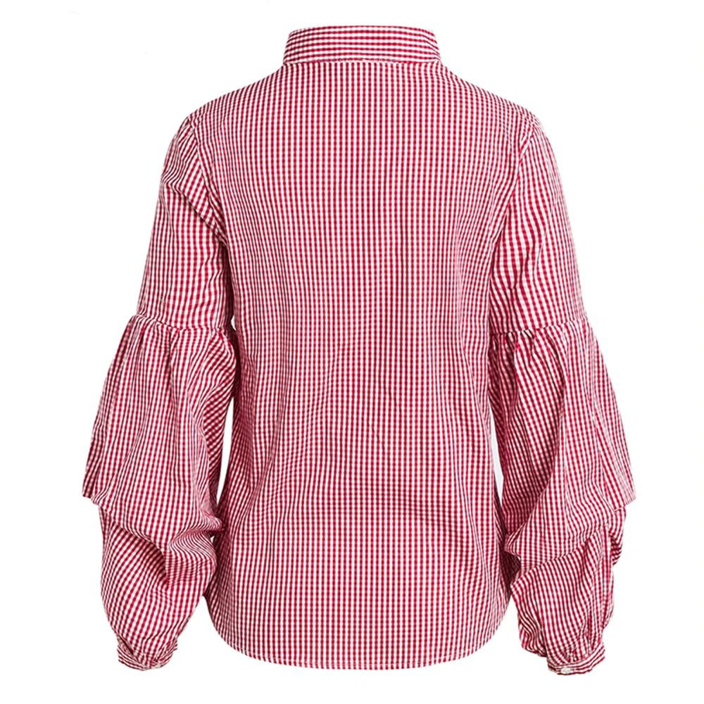 Bluza rosie, cu maneci bufante, Clarita C10