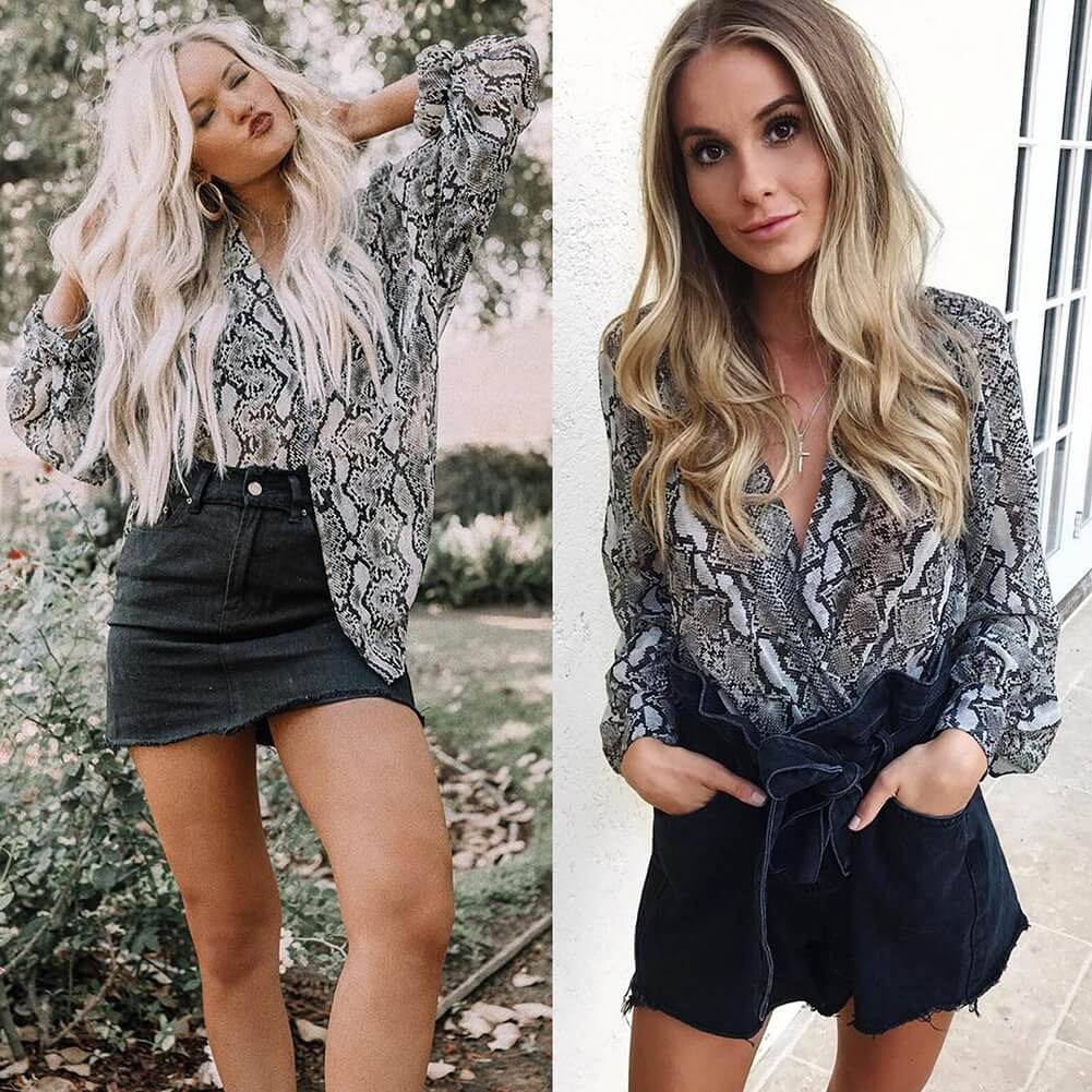 Bluza gri, animal print, Janin C11