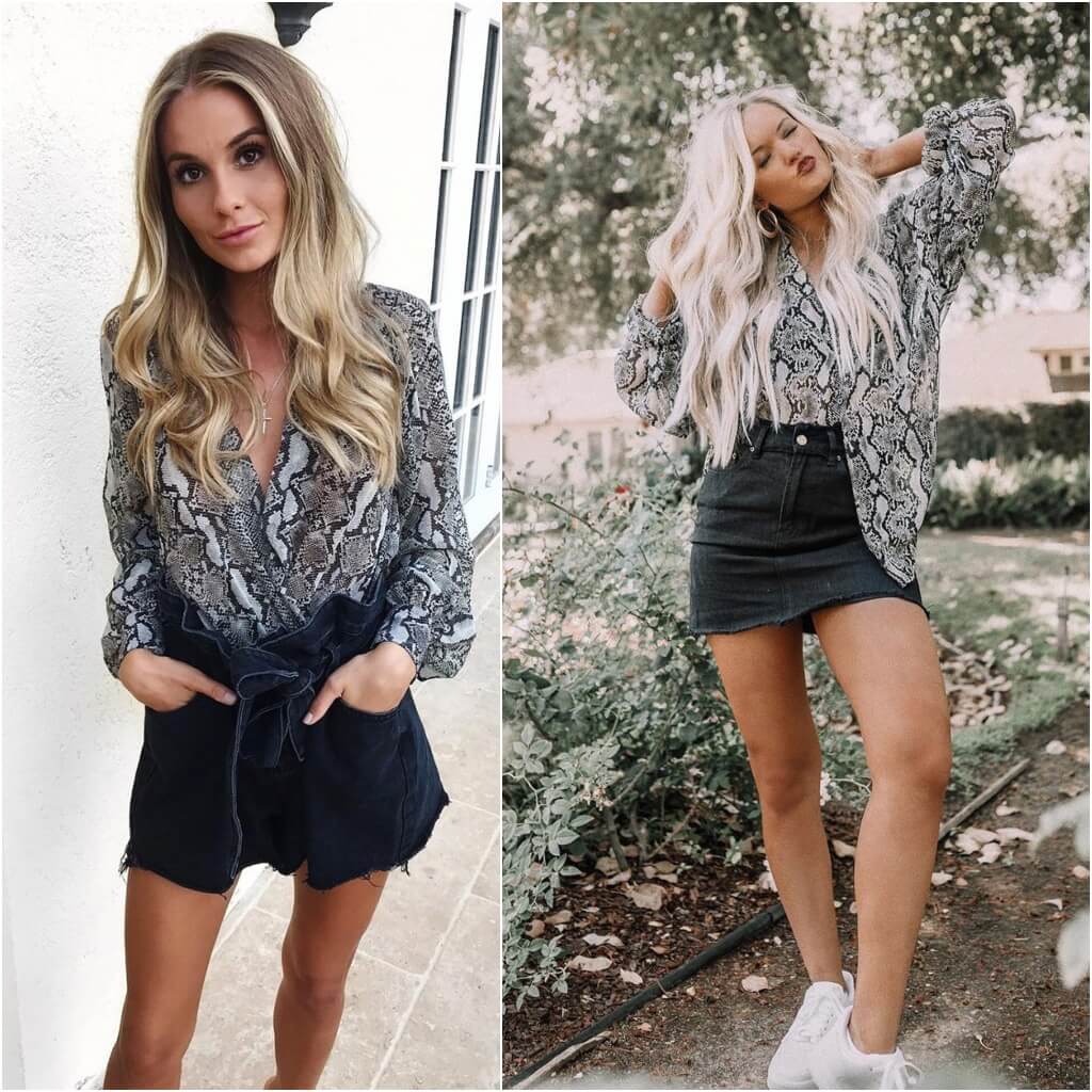 Bluza gri, animal print, Janin C11