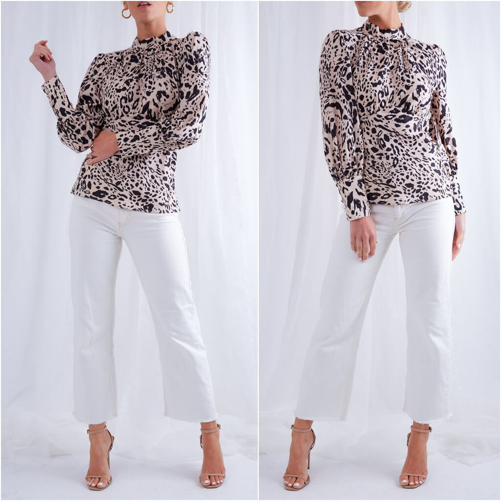 Bluza alba, animal print, Janneke C11