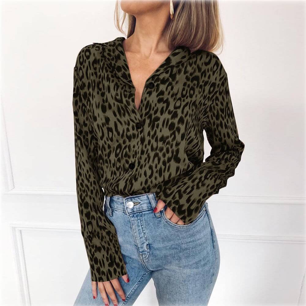 Bluza verde, animal print, Jerica C11