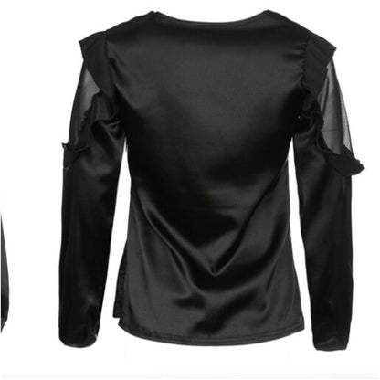 Bluza neagra, satin, Corinne C15