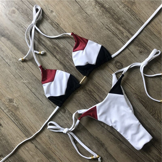 Costum de baie 2 piese, alb, Lenette C38 OUT