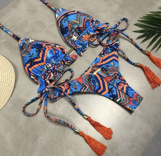 Costum de baie 2 piese, albastru, Lisetta C30
