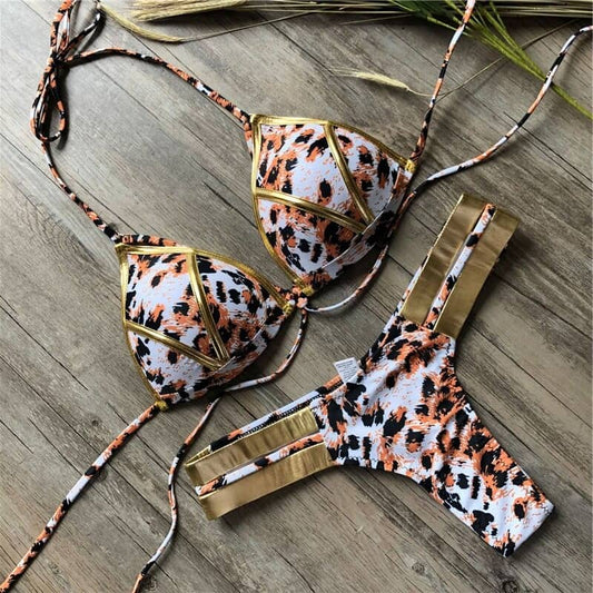 Costum de baie 2 piese, animal print, Leeanna C43