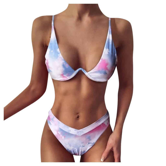 Costum de baie 2 piese, bleu, Keyla
