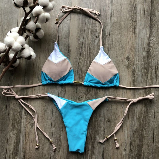 Costum de baie 2 piese, bleu, Malle C54