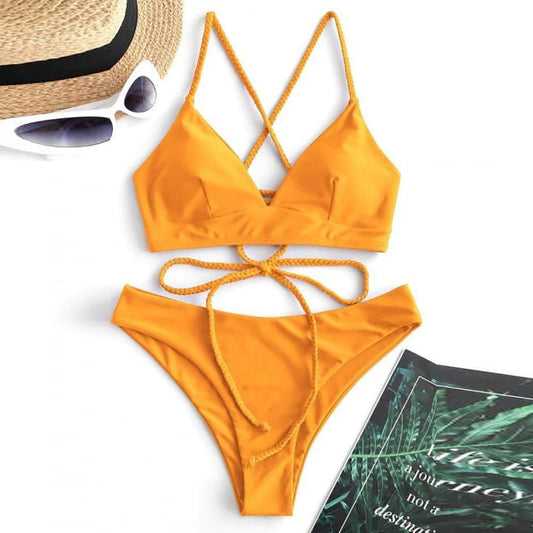 Costum de baie 2 piese, galben, Maureen C50