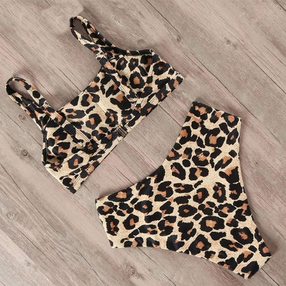 Costum de baie 2 piese, maro, animal print, Mayra C51