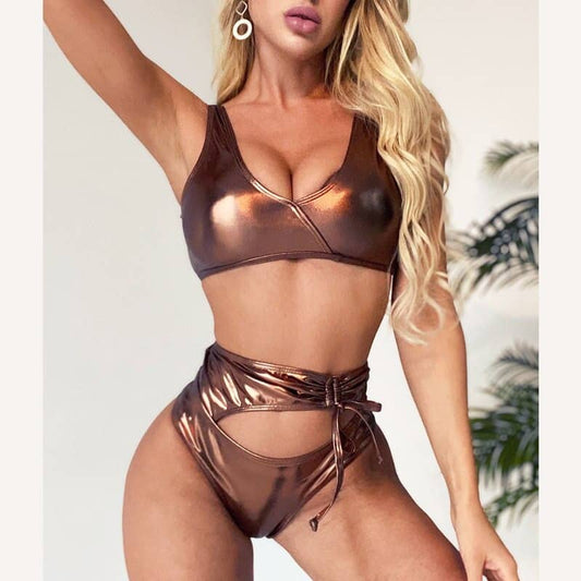 Costum de baie 2 piese, maron, Karny C39 OUT