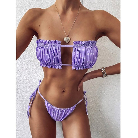 Costum de baie 2 piese, mov, Larissa C36