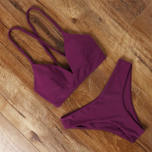 Costum de baie 2 piese, visiniu, Mavis C50