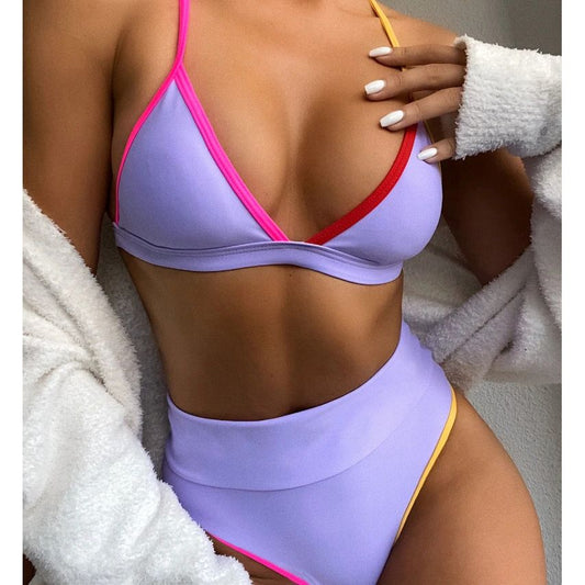 Costum de baie 2 piese, mov, Metthe C55 OUT