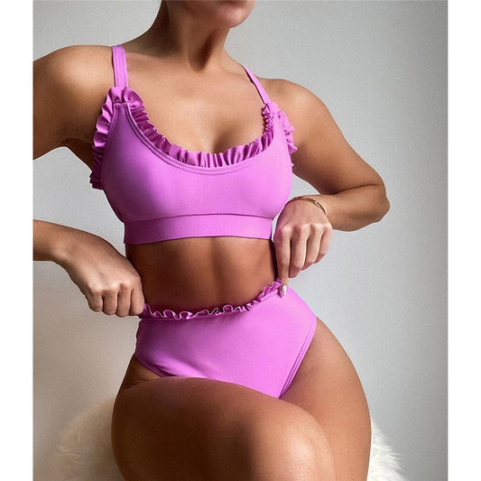 Costum de baie 2 piese, mov, Nicoleta C47