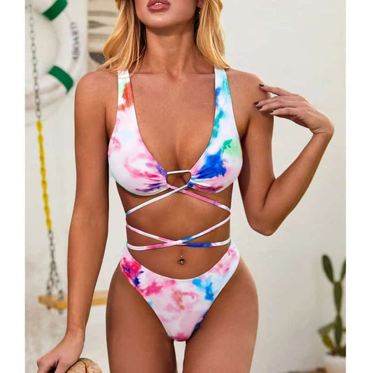 Costum de baie 2 piese, multicolor, Karin C48