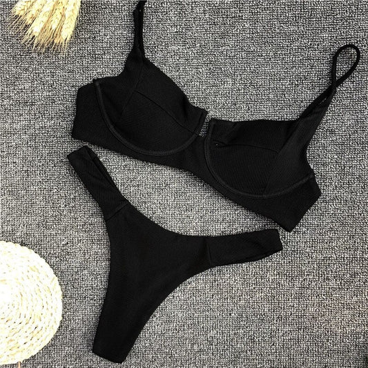 Costum de baie 2 piese, negru, Lenia C31 OUT