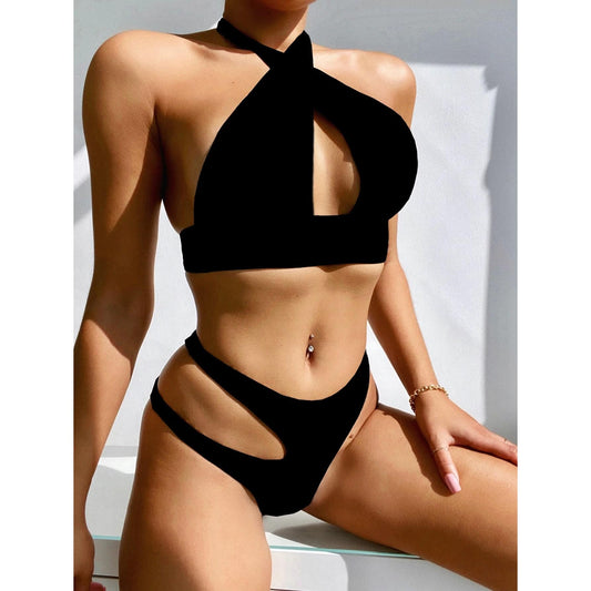 Costum de baie 2 piese, negru, Leonor C48