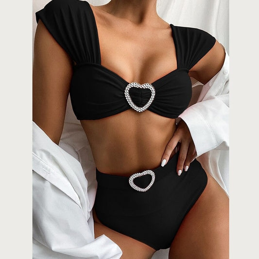 Costum de baie 2 piese, negru, Lovis C41