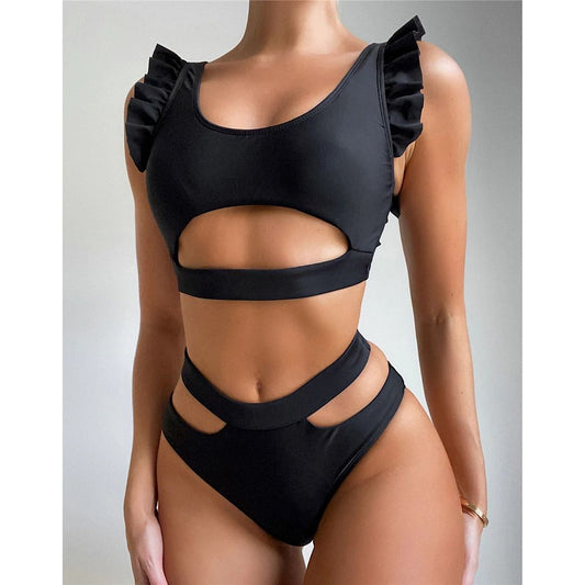 Costum de baie 2 piese, negru, Narda C41