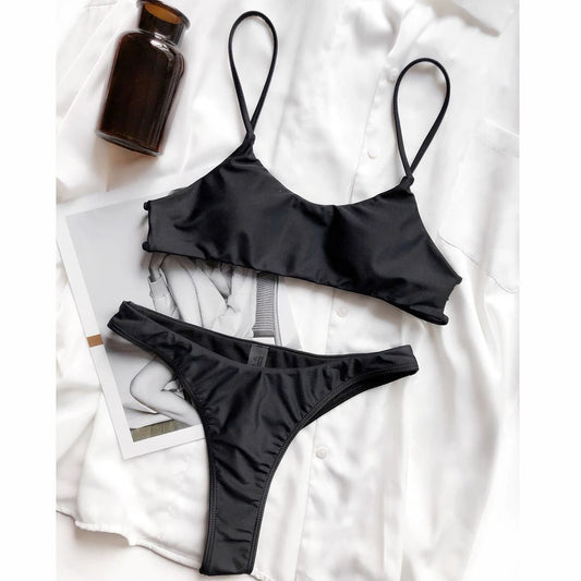Costum de baie 2 piese, negru, Palmira C51