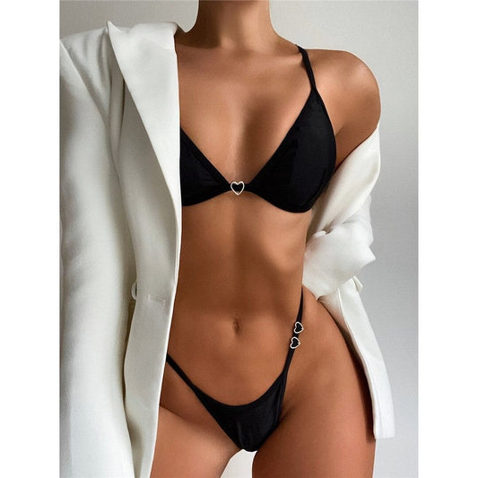 Costum de baie 2 piese, negru, Pialone C36