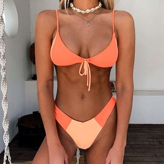 Costum de baie 2 piese, portocaliu, Keren C35