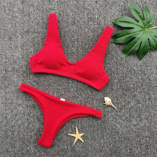 Costum de baie 2 piese, rosu, Jozefina