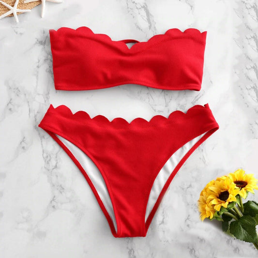 Costum de baie 2 piese, rosu, Kristy C32