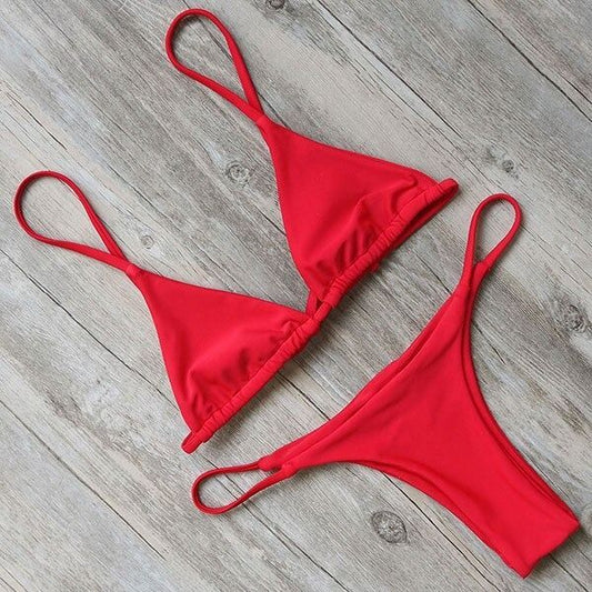 Costum de baie 2 piese, rosu, Marlice C57