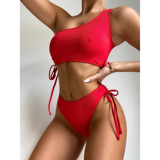 Costum de baie 2 piese, rosu, Rhoda C49