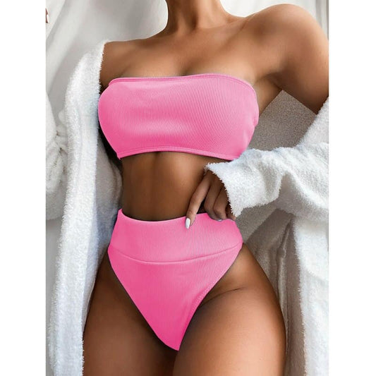 Costum de baie 2 piese, roz, Kathrine C46